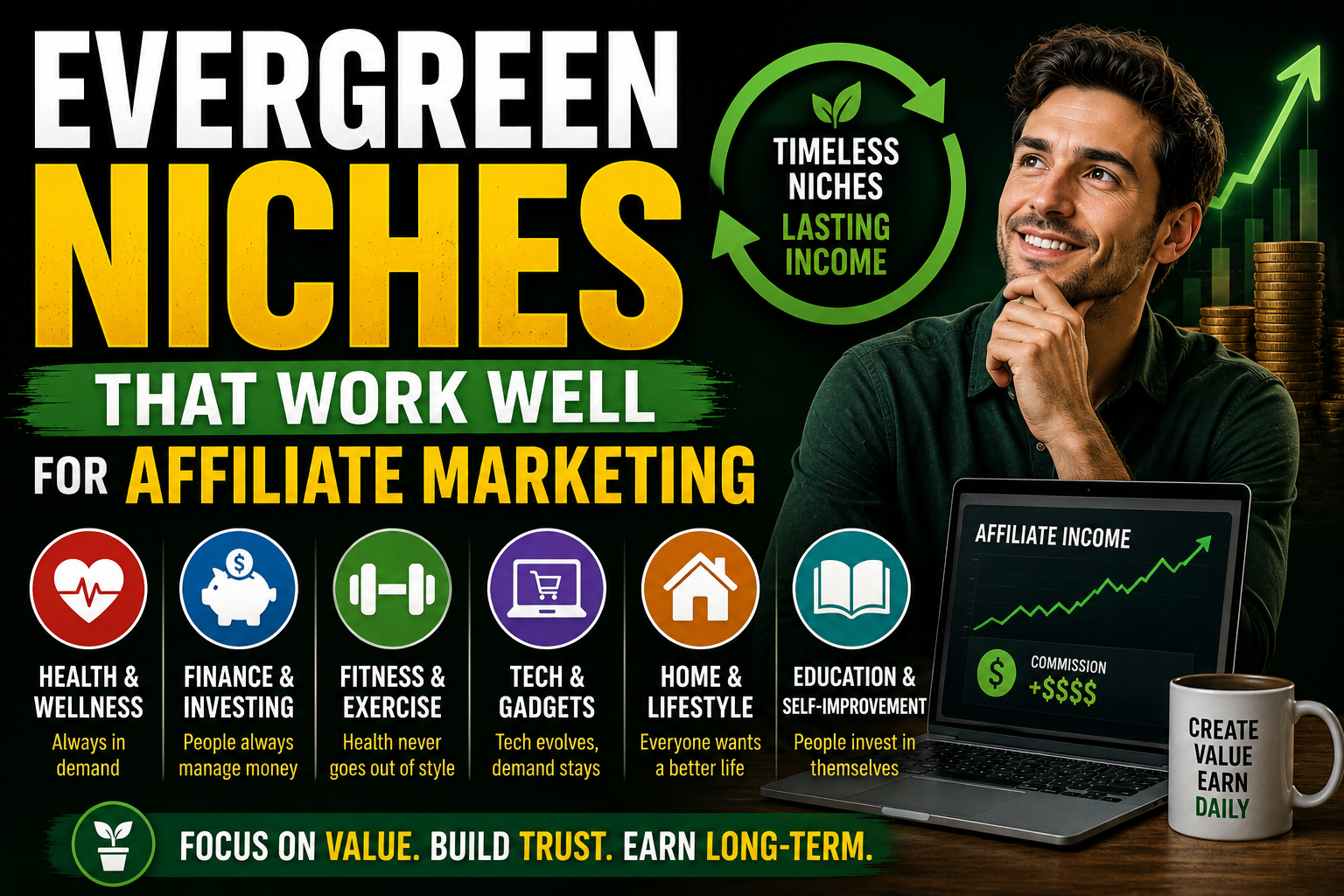 Evergreen Niches That Work Well for Affiliate Marketing